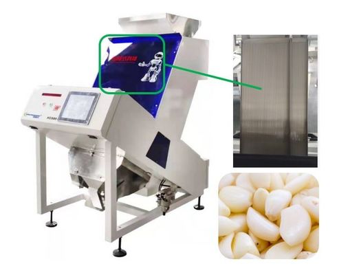 Nauwkeurige de Kleurensorteerder van het Erkenningsknoflook 0.6-1.2 t/h Hoge snelheidssorteermachine